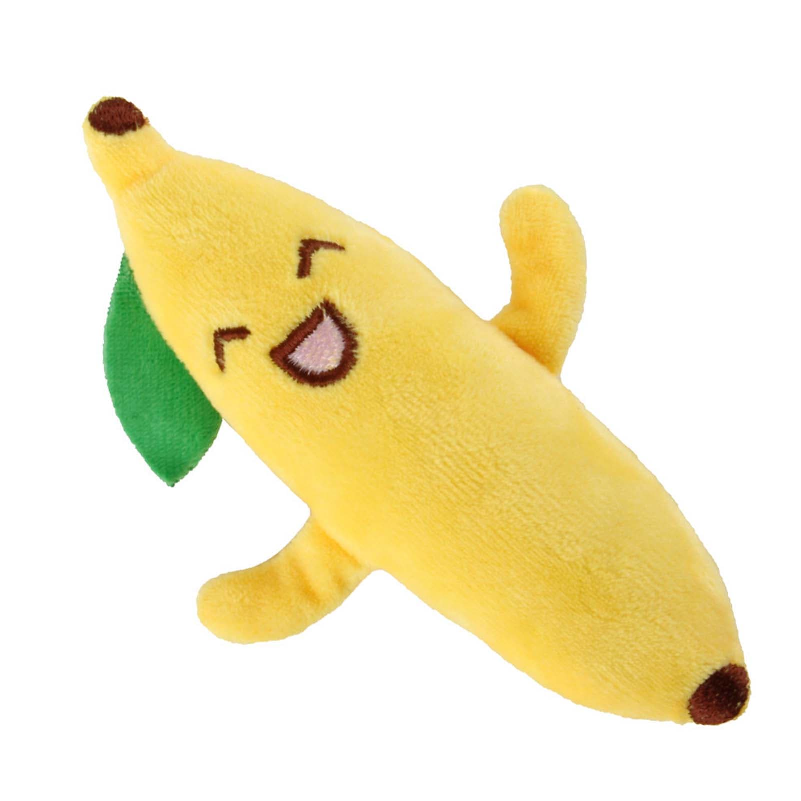 Pet Chewing Plush Banana Toy Claw Exercise Anxiety Reduction Pet Plush Biting Toy Built in Catnip