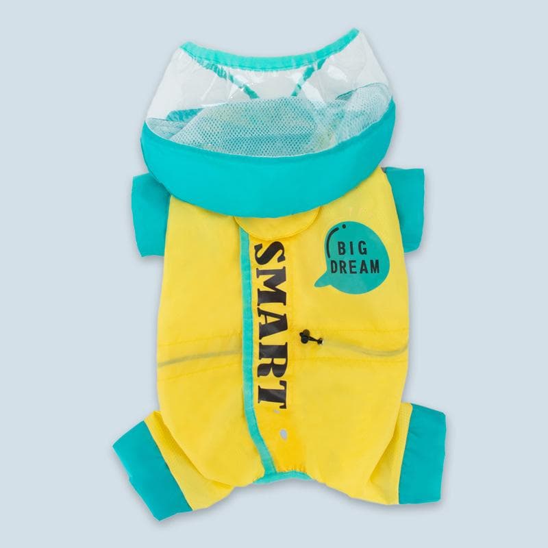 Contrasting Color Printed Corgi Special Raincoat Four-legged Waterproof All-inclusive French Combat Medium-sized Dog Pet Puppy Dog Rainy Day Clothes XXL