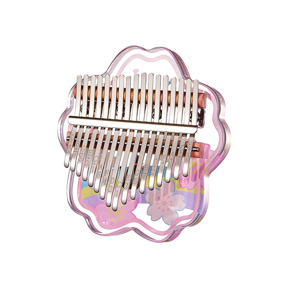 Kalimba Mini Thumb Piano 17 Keys Portable Musical Instrument Cartoon Cute Kalimba Thumb Piano Music Rose Flower
