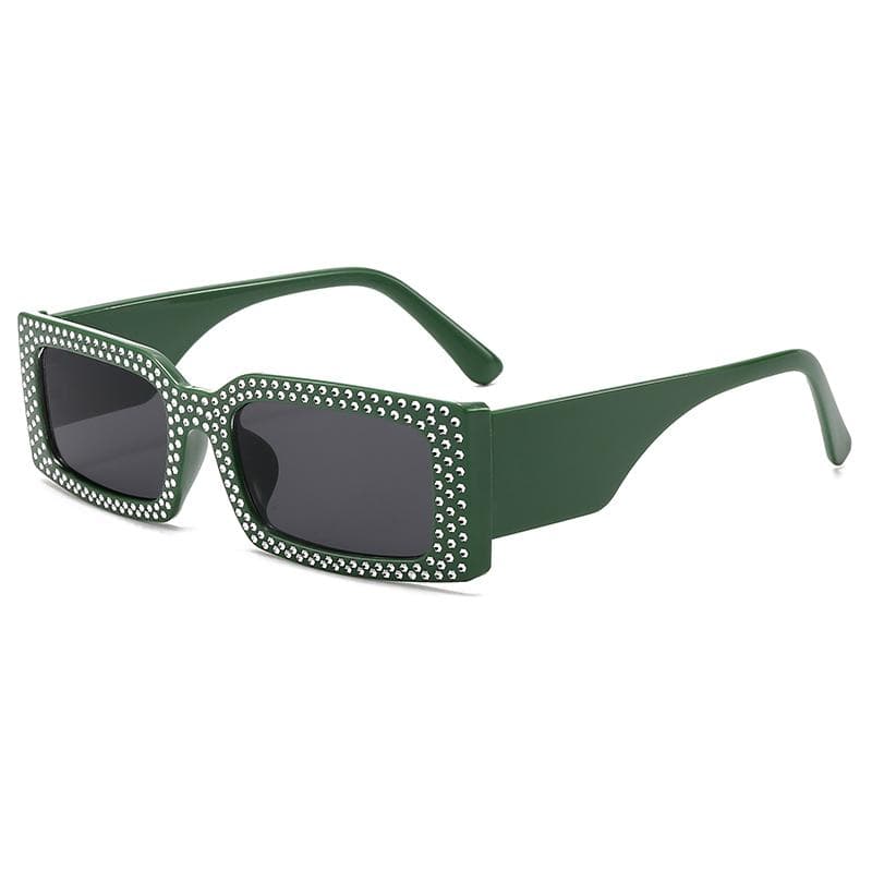Fashionable Diamond Square Sunglasses Catwalk Cool Shiny Frame Female Internet Celebrity High-end Glasses MN5544