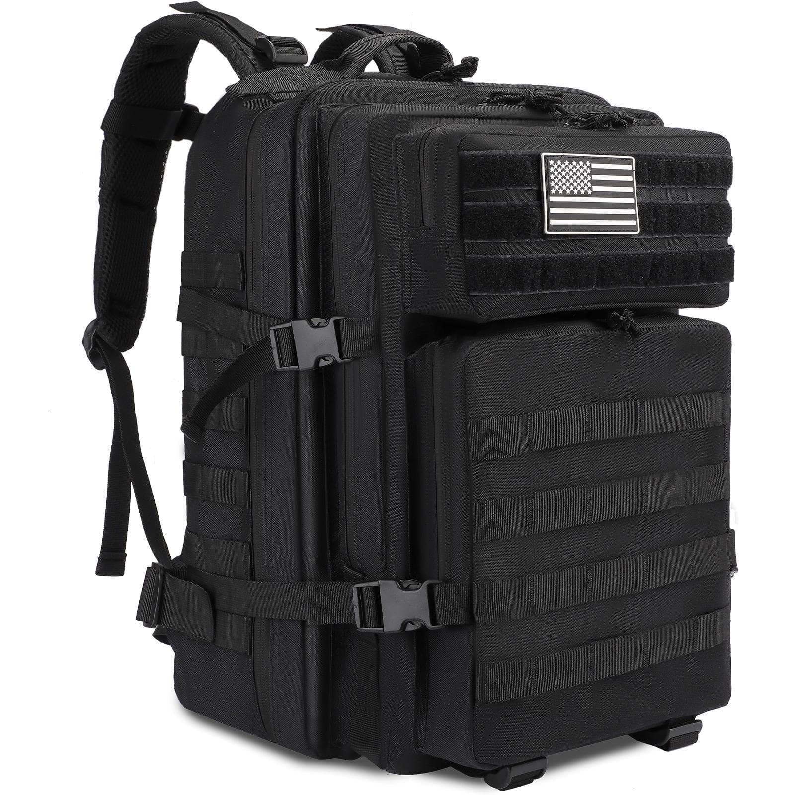 TOMSHOO Military Tactical Backpack Large Assault Pack Molle Bag Army Backpack for Camping Hiking black