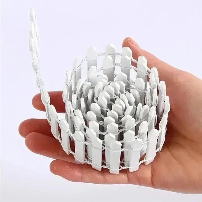 New Rectangular Fence Planter 90cm Succulent Green Outdoor Decoration Plastic Small Planter Mini Wooden Fence Garden white