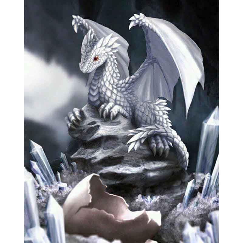 Full Round Drill 5D DIY Diamond Painting Hatching dragon Diamond Embroidery Cross Stitch 20X30CM