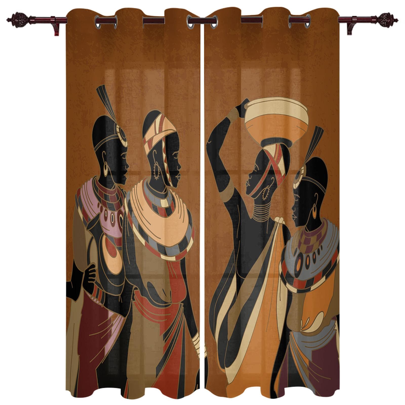 Modern Window Curtains African Style Luxury Fashion Curtains for Living Room Bedroom Kitchen Drapes 135W x 160H(cm) x1