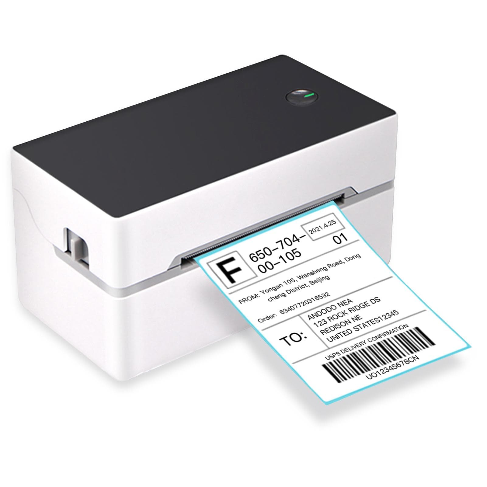 Desktop Shipping Label Printer High Speed USB + BT Direct Thermal Printer Label Maker Sticker EU Plug-USB&BT
