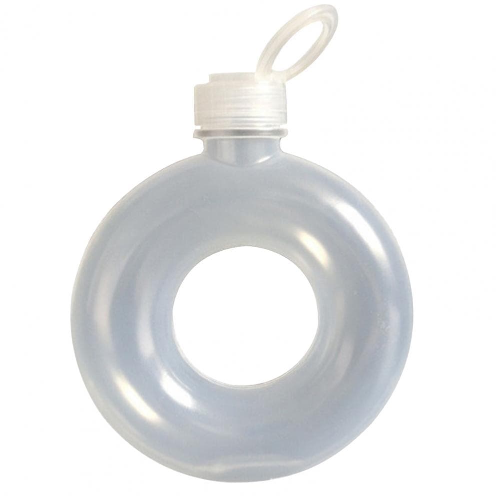 Cute Donut Water Bottle Handle Ring  Women Girls Travel Cup Transparent Drinking Bottle