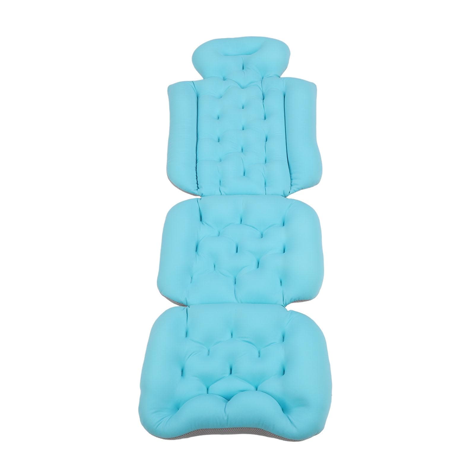 Adult Full Body Bath Pillow Prevent Slipping Detachable Washable Bathtub Cushion with Strong blue