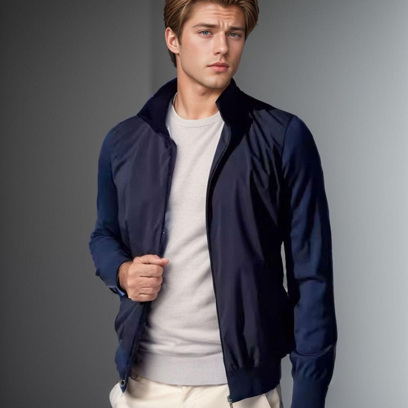 New Spring, Summer and Autumn Thin Jacket Solid Color Men's Zipper Cardigan Skin Clothing Sun Protection 2XL