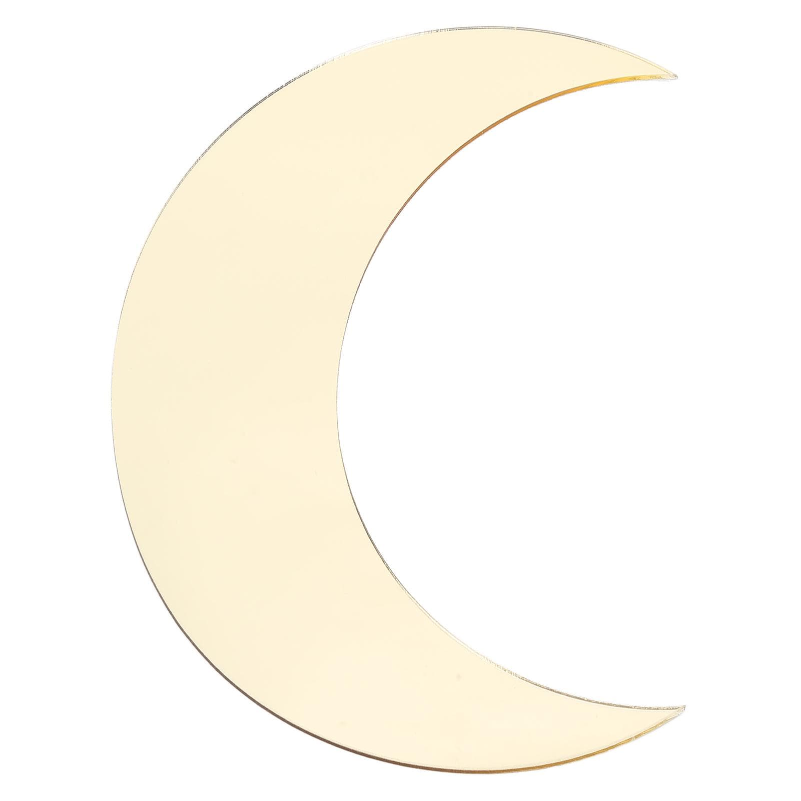 Moon Shape Mirror Wall Sticker Acrylic Decorative Background Decal for Home Office CorridorGold gold