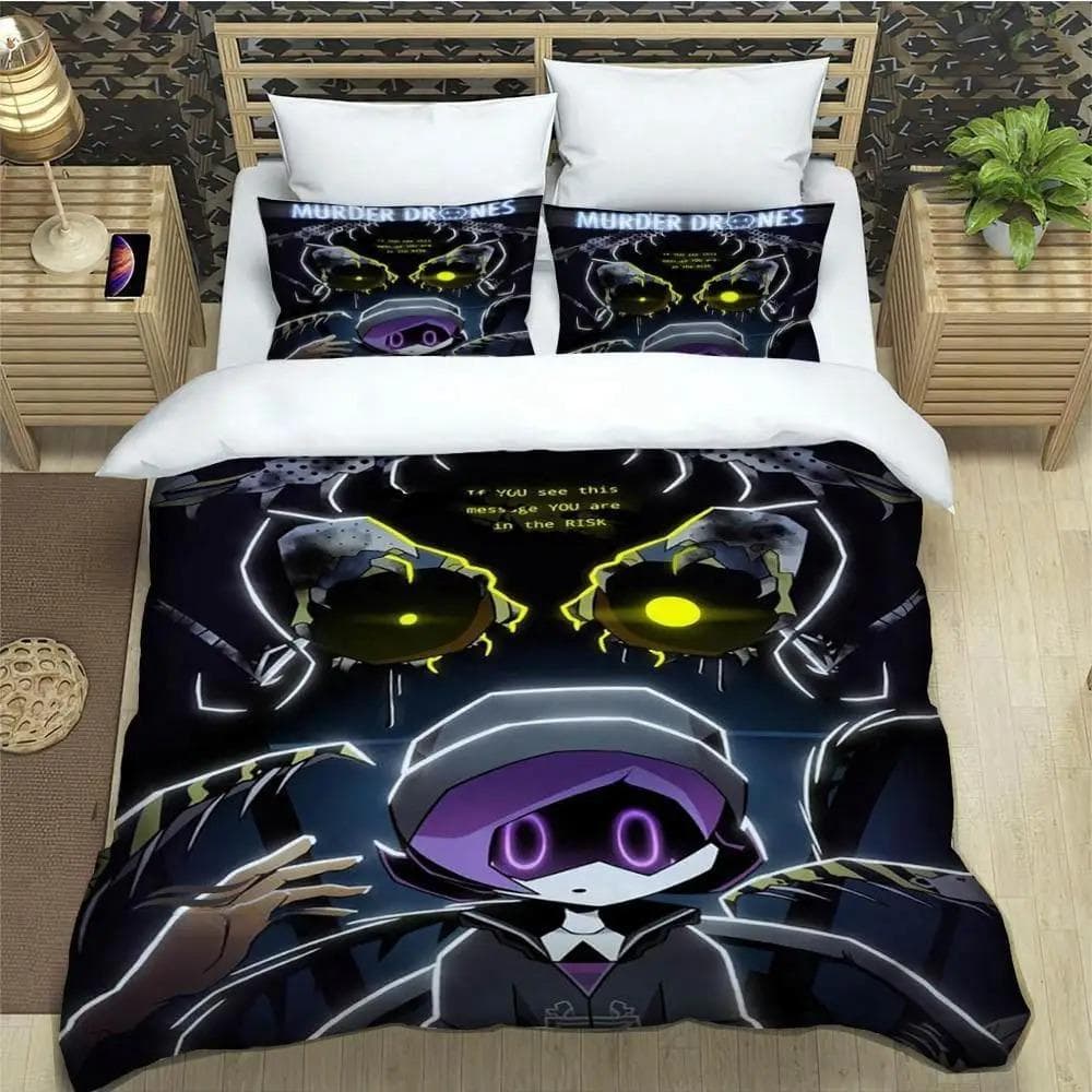 Murder Drones Cartoon Printed Bedding Sets exquisite bed supplies set duvet cover bed comforter set bedding luxury birthday gift AU King 240x210cm