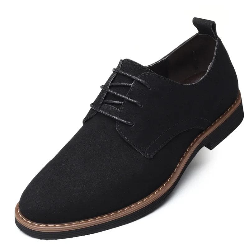 Fashion Men Dress Shoes Fashion Oxford Leather Shoes Comfortable Shoes For Mens Sneakers Large Size Suede Flat Footwear chaussure homme 44 black