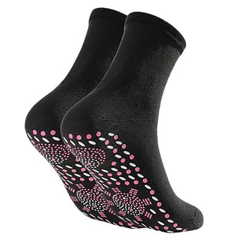 1/3/5pairs Tourmaline Self-Heating Socks Winter Warm Thermal Health Care Socks Slimming Health Short Sock Magnetic Therapy Sock 1 pair black