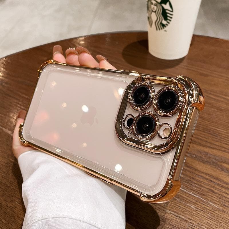 Suitable for Apple 16 Transparent Phone Case, Fully Covered Silicone 14/13iPhone15 Pro Max Four-corner Anti-drop Case iPhoneSE 2022