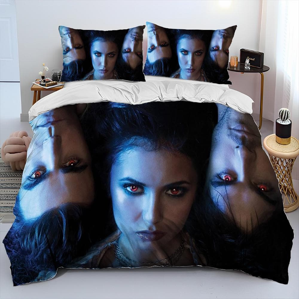 New Movie The Vampire Diaries Bedding Set Single Twin Full Queen King Size Bed Set Adult Kid Bedroom Duvetcover Set Home Textile EU Double 200x200cm