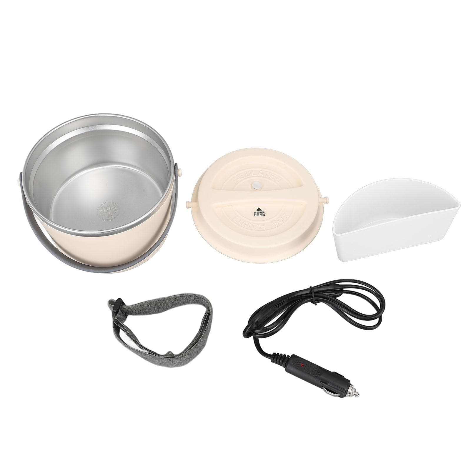 Car Electric Lunch Box 1.2L 360 Degree Fast Even Heating Washable Portable Food Heater Lunch Box 12V