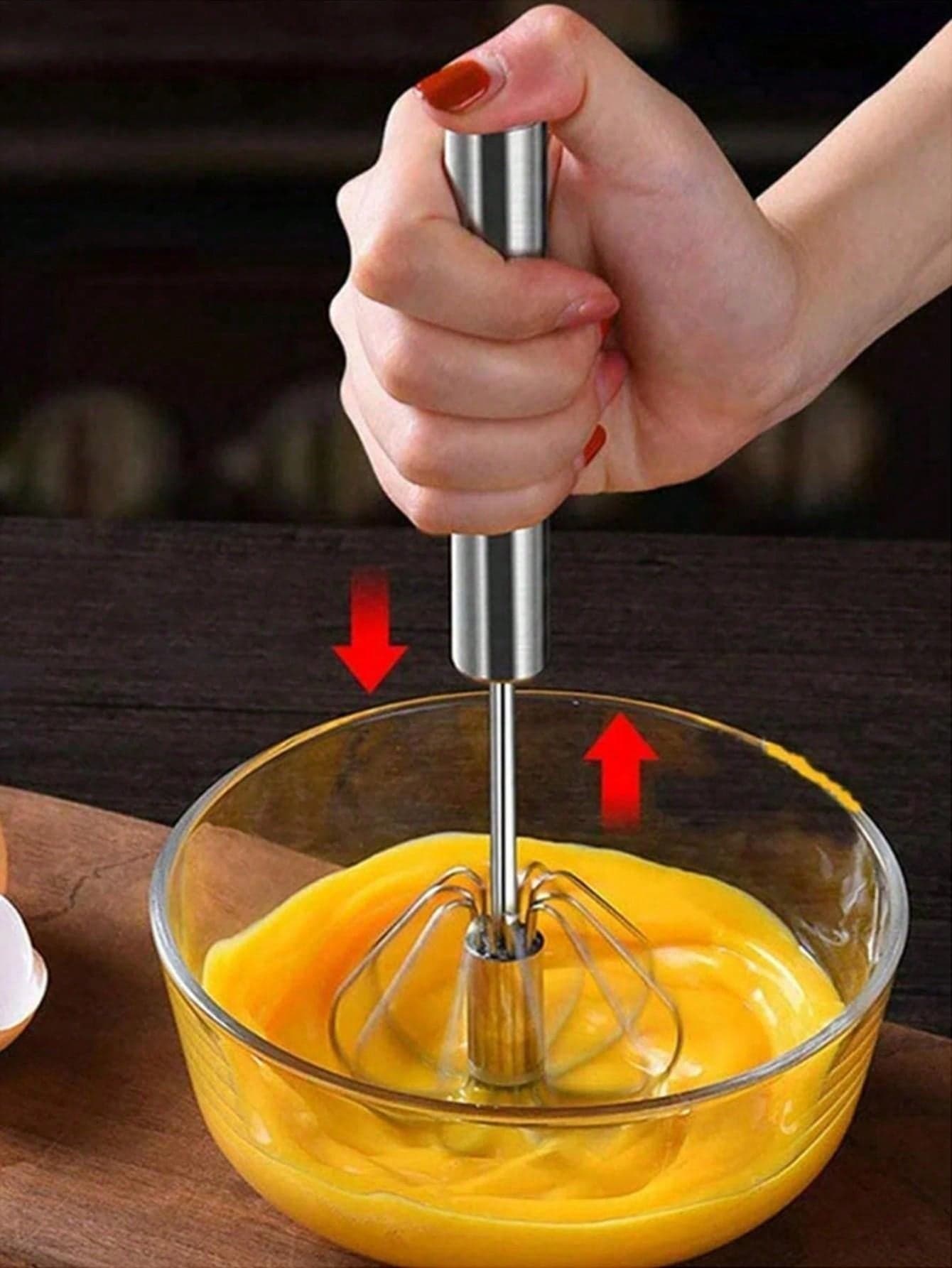 4-Speed Multi-Functional Handheld Blender - Manual, Battery-Free Operation, Suitable For Baking And Cooking silver