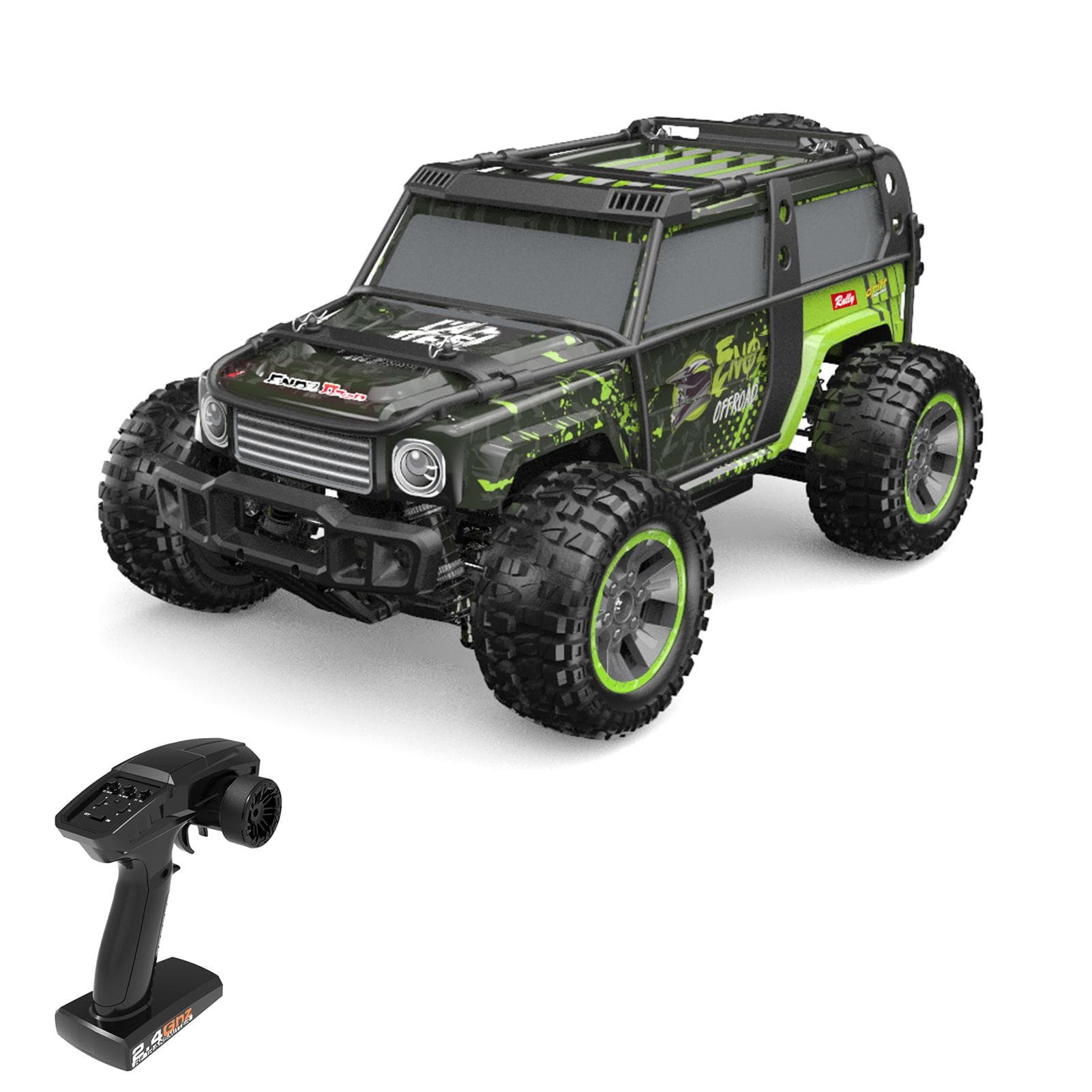 Remote Control Car 1/10 2.4GHz High Speed 65km/h All Terrain Off Road Trucks 4WD Brushless Motor type 4 green