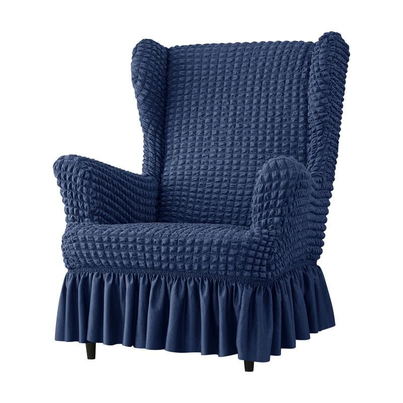 1PC Elastic Soild Color Wing Chair Covers Stretch Seersucker Armchair Cover Single Relax Wingback Sofa Cover Furniture Protector