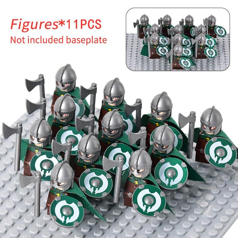 11pcs Medieval Elf Rohan soldiers Guard Army lotr Action Figures Mini Bricks Doll Assemble Building Blocks MOC DIY Toys for kid gifts