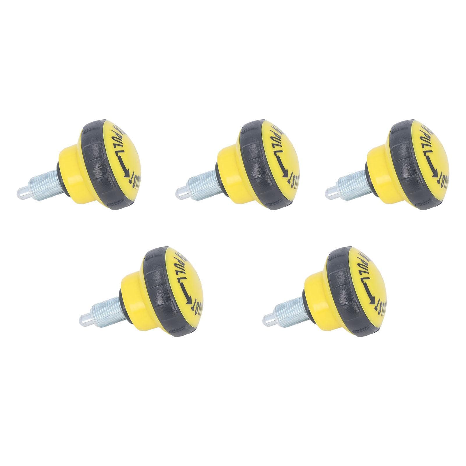 5 Pcs Pull Pin Spring Knob Black Yellow ABS Iron Wear Resistant Exercise Machines Pull Spring Knobs