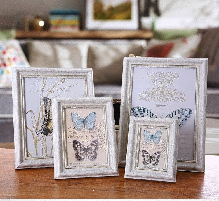 1pcs Europe Style Resin Photo Frame Rectangle Picture Frames Living Room Tabletop Ornament Home Decoration 10 inch white