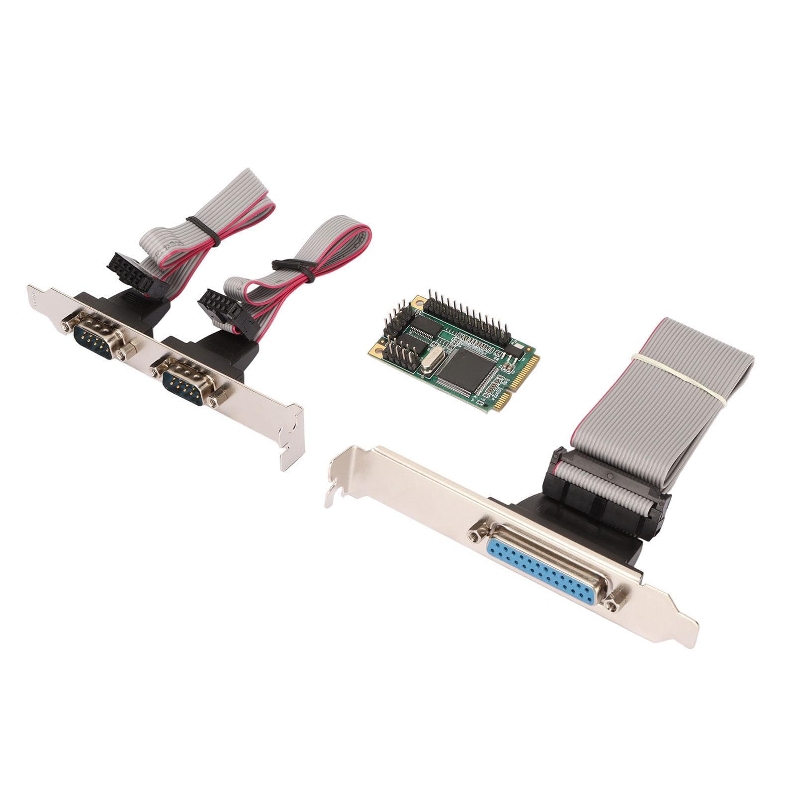 Mini PCIe Serial Parallel Expansion Card 6Gbps PCI Express to Printer LPT Port 2 Port RS 232 DP9