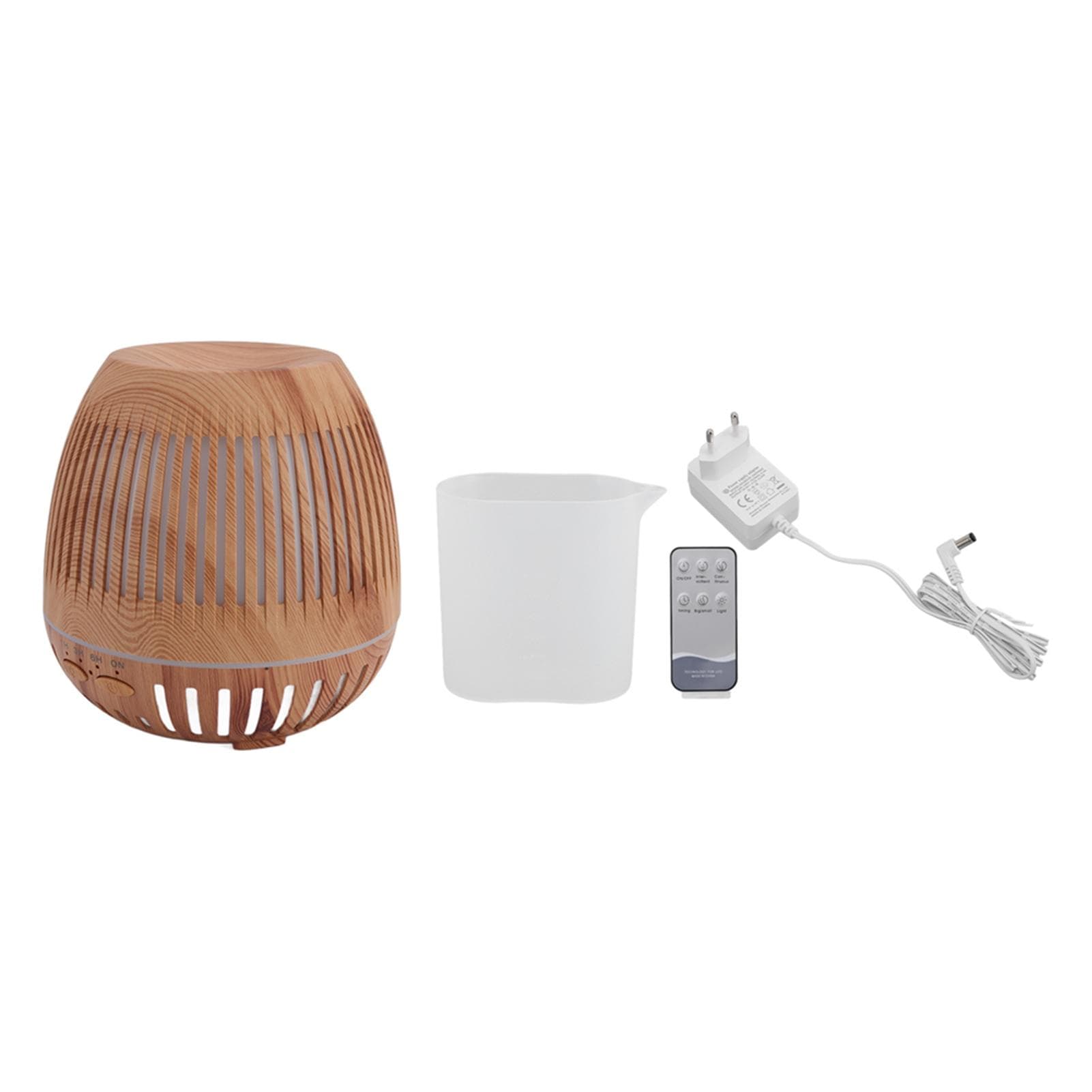 400ml Wood Grain Humidifier 8W 24V Remote Control 35db Ultra Quiet Essential Oil Diffuser with