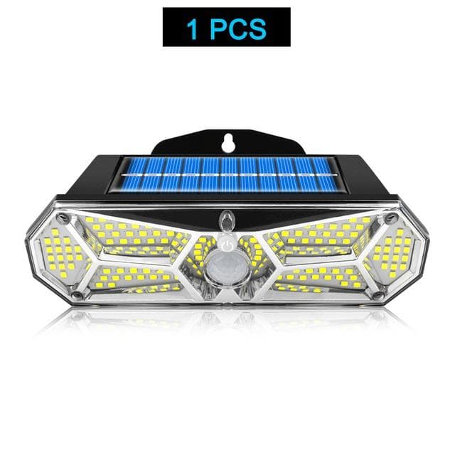 1/2PACK 126LED Solar Powered Streets Wall Light PIR Motion Sensor Dimmable Lights Outdoor Waterproof Night Light with 3 Modes for Garden Patio Porch 1 PCS
