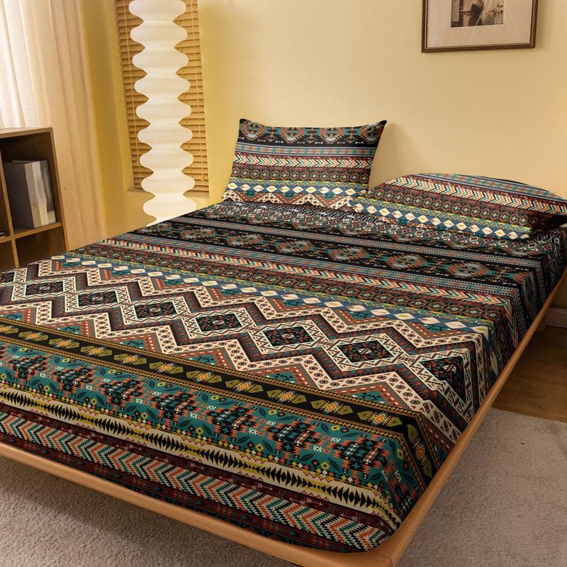 1 Bohemian Patterned Frosted Bedsheet, Bedroom Printed Bedspread, Bedding (Excluding Pillowcases) 71x132cm