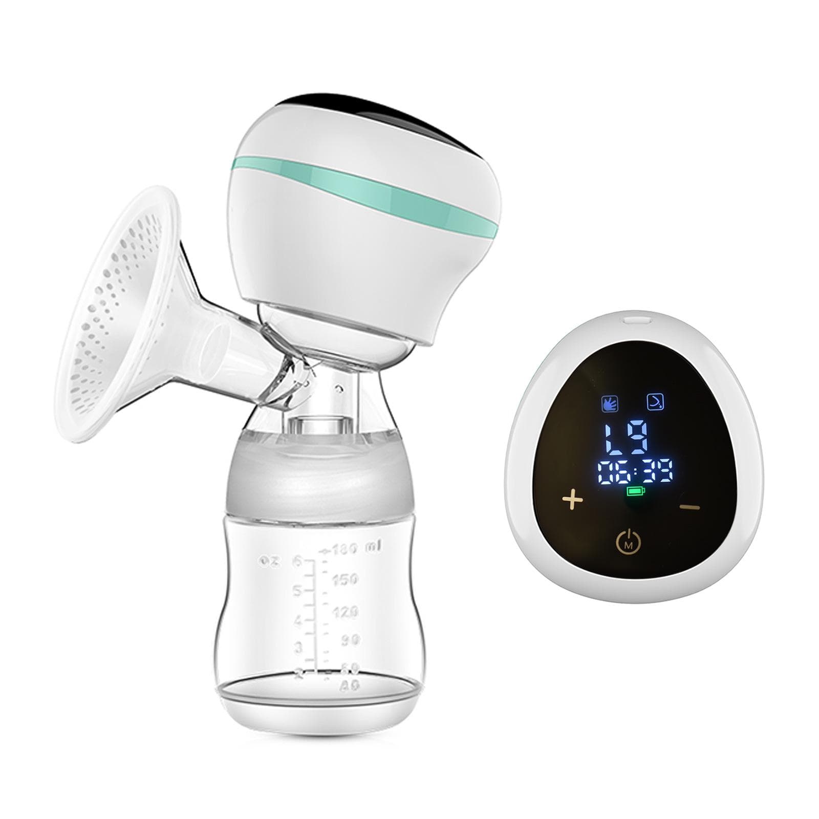 YOUHA Electric Breast Pump 3 Modes 9 Suction Levels Portable Automatic Breast Pump Set Comfort white