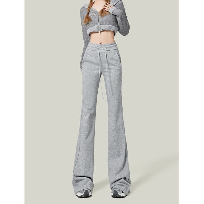 Low-rise Casual Pants Spring and Autumn New Thin Versatile Micro-pull Pants XXL light gray