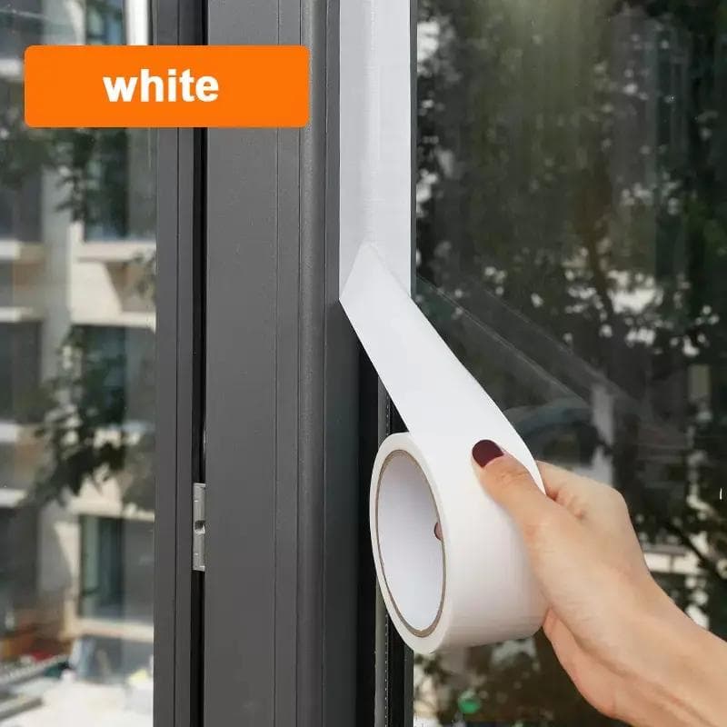 Windproof Window Sealing Tape Self Adhesive Seam Sealing Strip Strong Dustproof Waterproof Duct Tape Door Weather Stripping 5cm&10M white