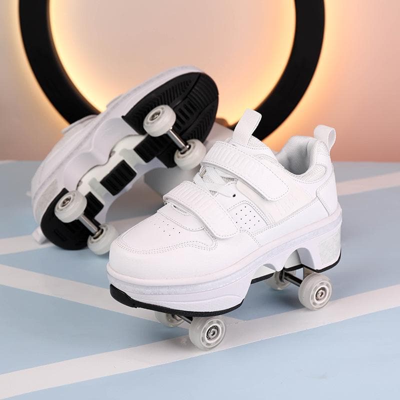 Deformed Runaway Shoes Four-wheel Boys and Girls Two-wheel Row Children with Roller Skating Adult Pulley Sports Shoes Can Be Retracted 38