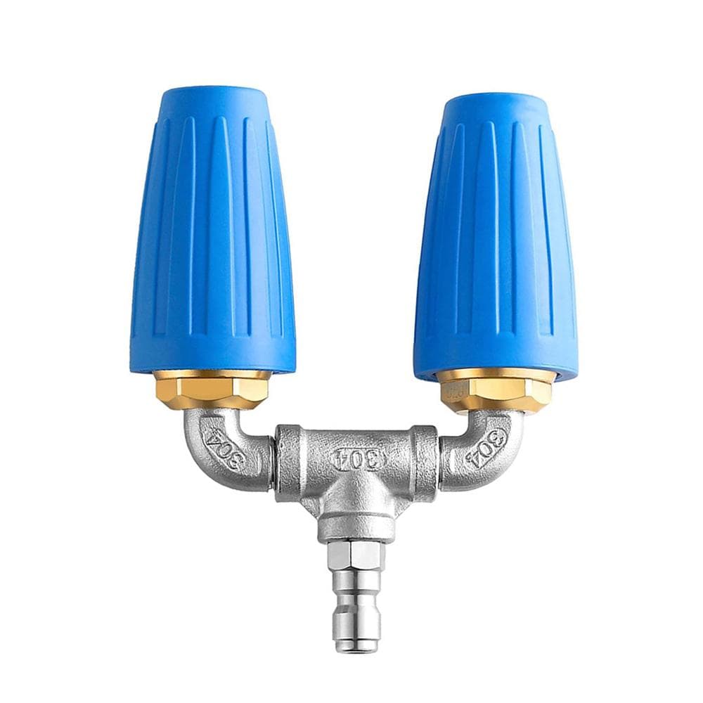 Pressure Washer Turbo Nozzle, 360 degrees Rotating Dual Turbo Nozzle with 14'' Quick Connector 2.0 0 blue