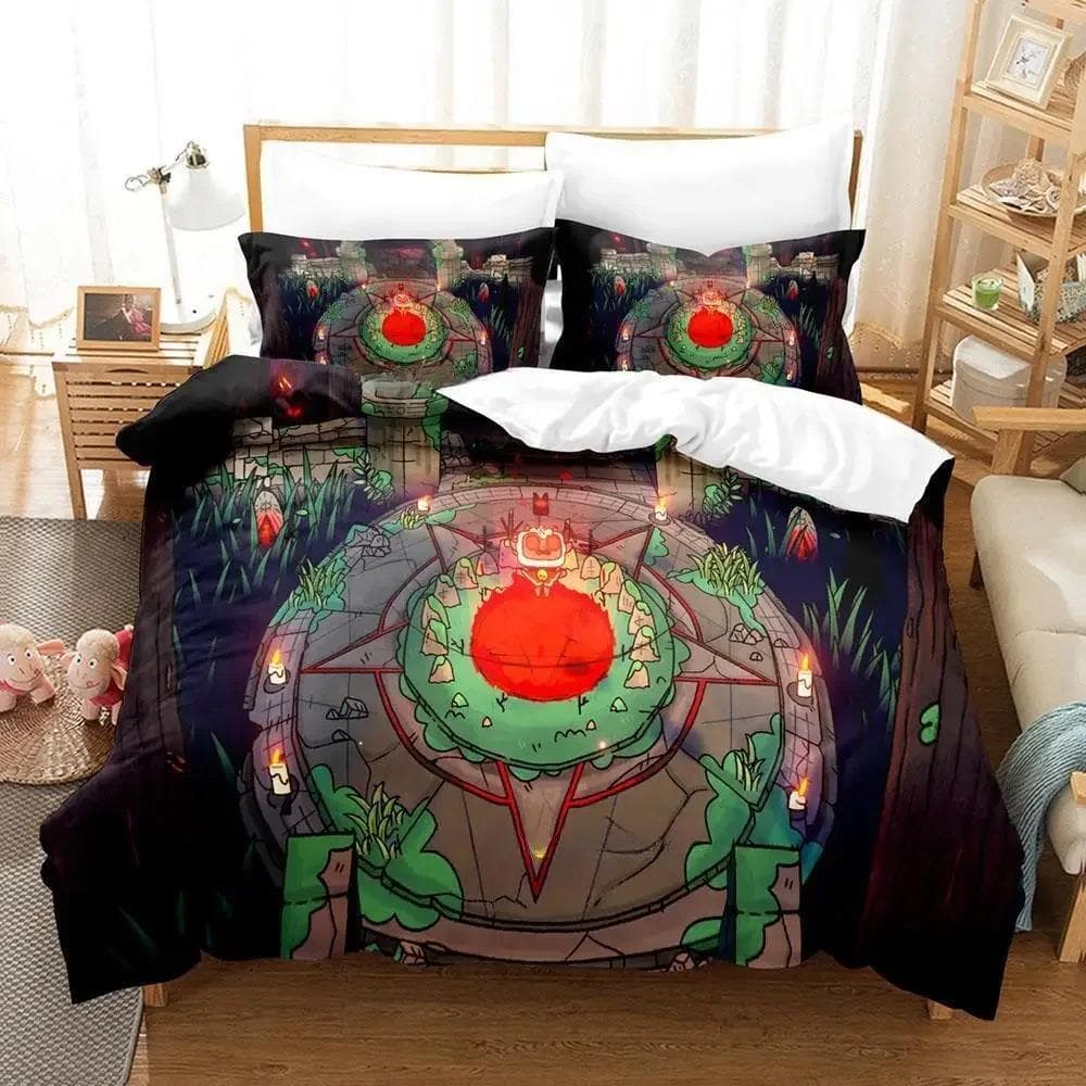 Cult Of The Lamb Bedding Set Single Twin Full Queen King Size Bed Adult Kid Bedroom Duvetcover 3D Print Anime Bed Sheet AU King 240x210cm