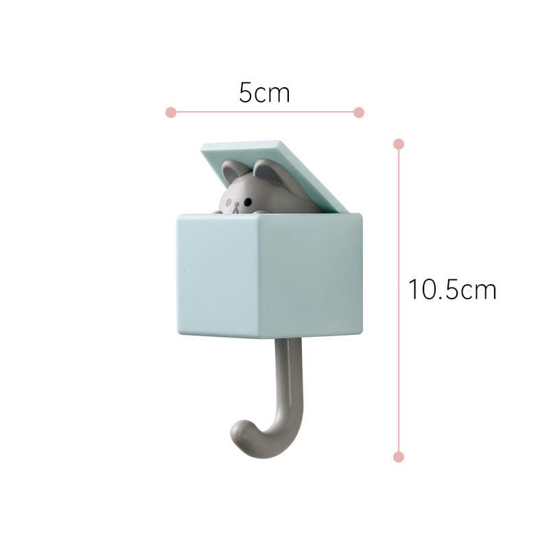 Self Adhesive Cute Cat Wall Hooks Bedroom Door Hangers Keys Towel Umbrella Coat Holder Rack Animal Home Bathroom Decoration Hook fresh air