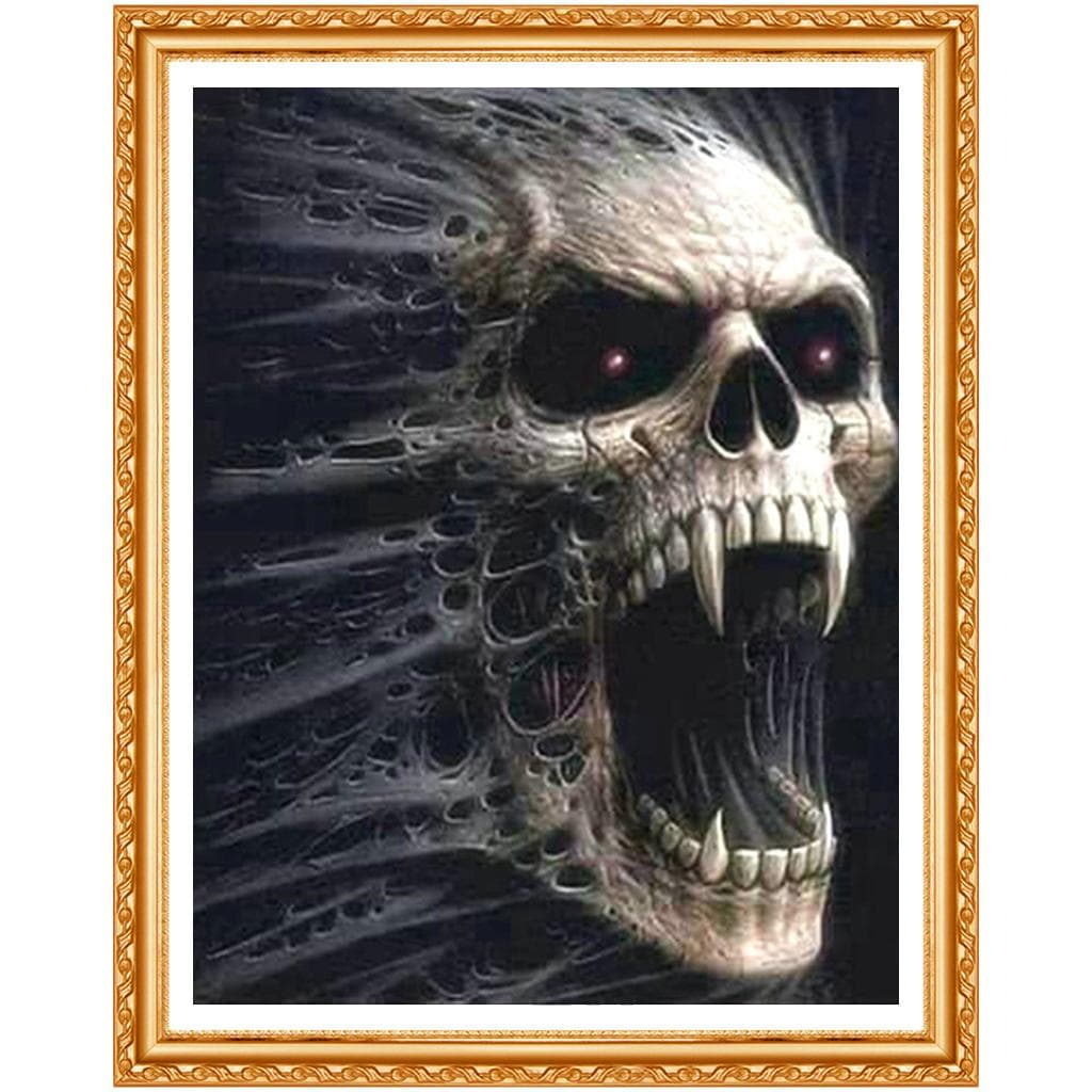 Full Round Drill 5D DIY Diamond Painting  Skull  3D Embroidery Cross Stitch Rhinestone Home Decor 20X30CM