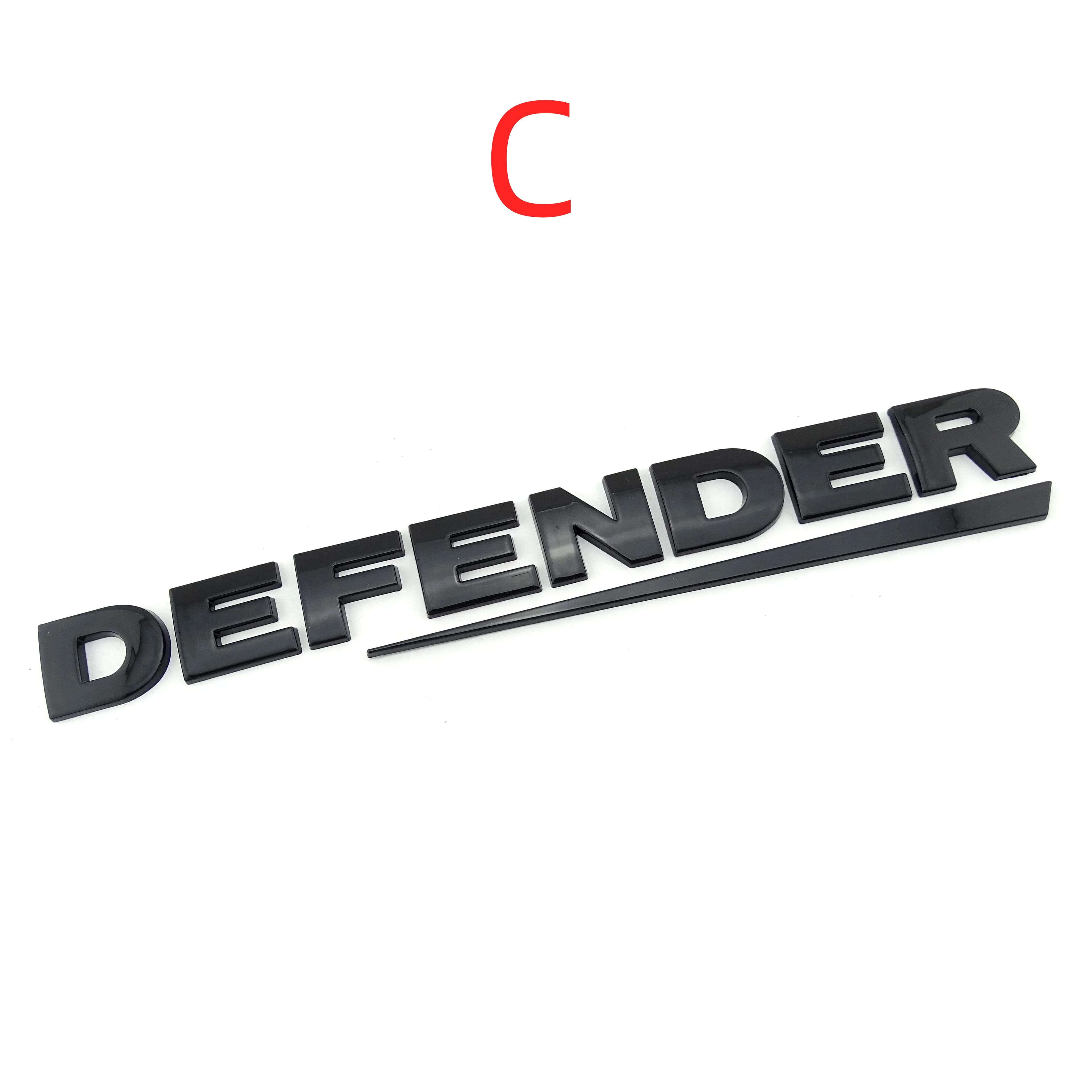 3D Raised ABS Letters Defender Rear Trunk Tailgate Emblem Badge Stickers Decals for L/and R/over Defender Car Styling Accessories C