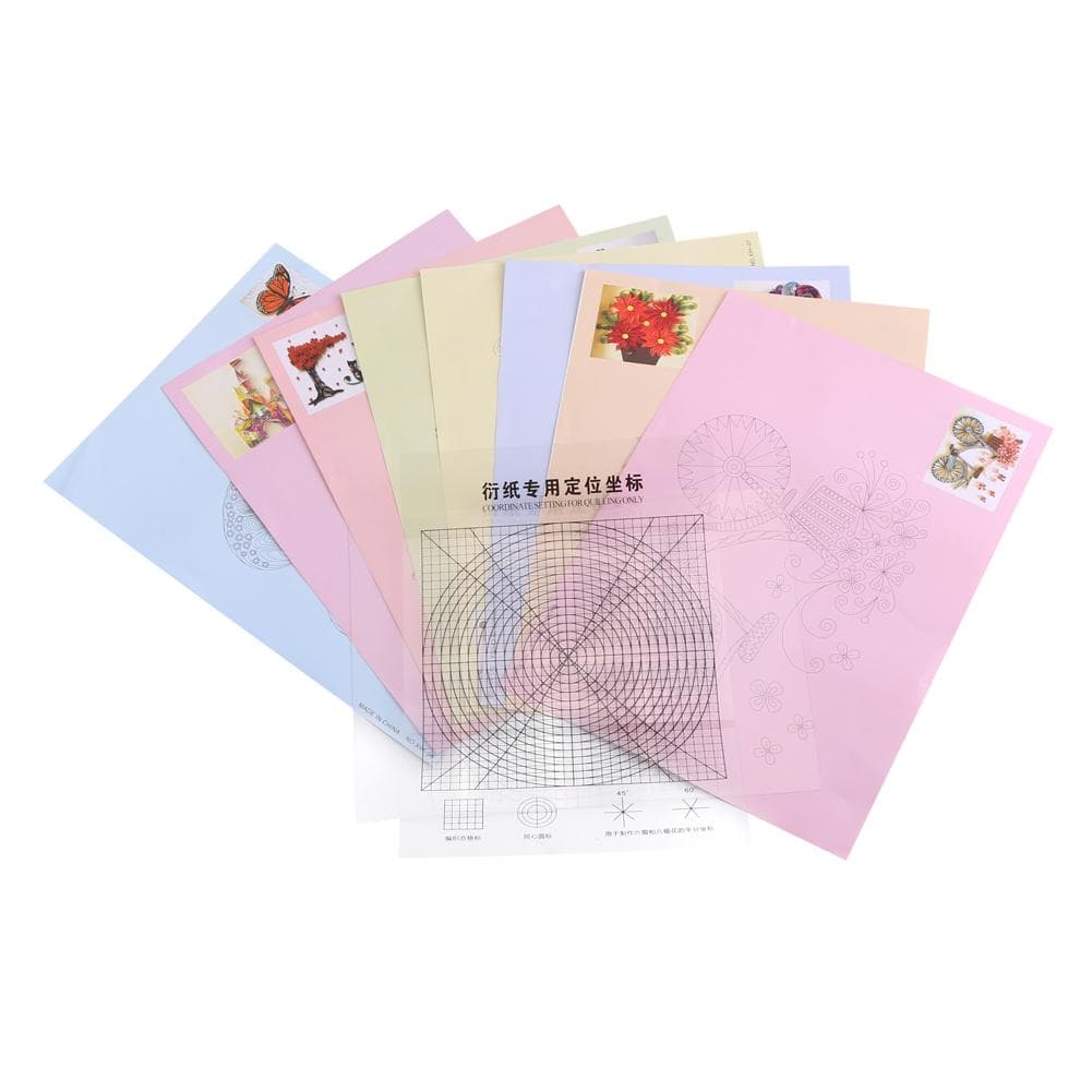 8Pcs 16 Pattern DIY Release Drawing Locating Paper Quilling Tool Craft Decoration Set