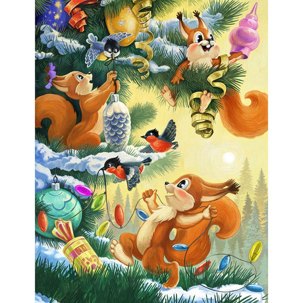 DIY Diamond Painting Animal Squirrel Cross Stitch Diamond Embroidery Patterns Rhinestone Home Decor 20X30CM