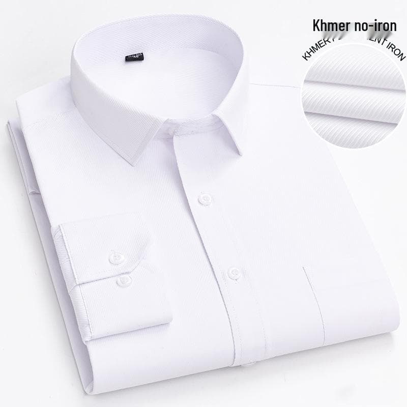 Men's 40% Cotton White Twill Long Sleeve Work Shirt M