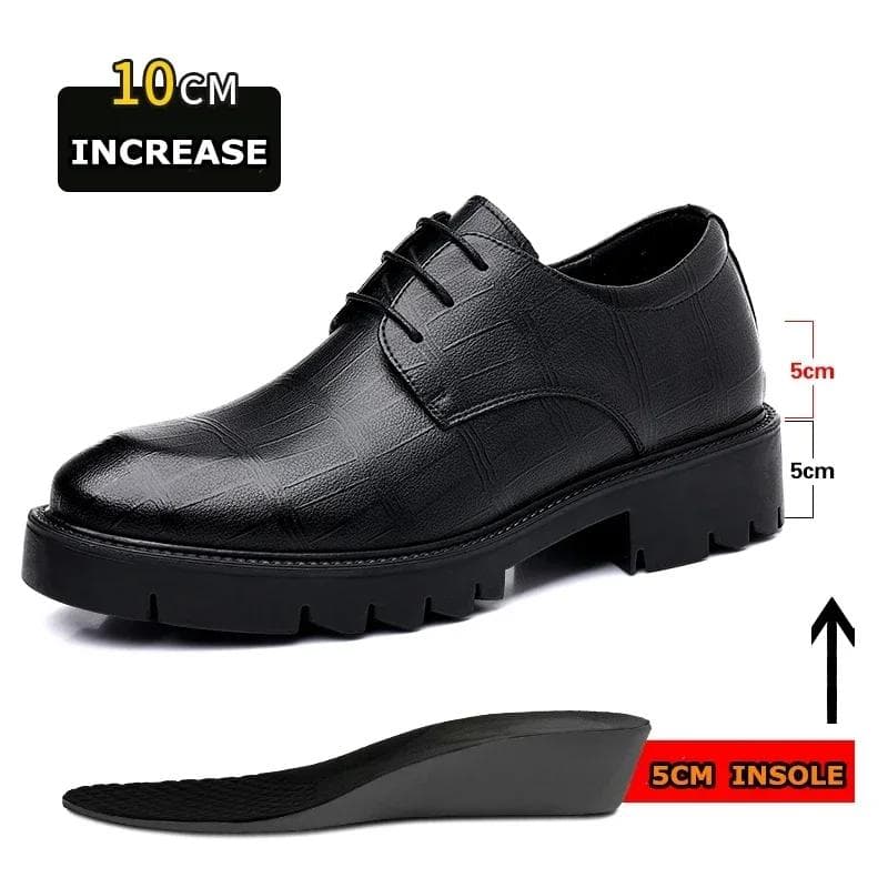 Fashion Hidden Heel 8/10CM Cow Leather Men Shoes Office Work Elevator Shoes Brand Man Business Oxfords Footwear Suit Shoes Lift Sneakers 41