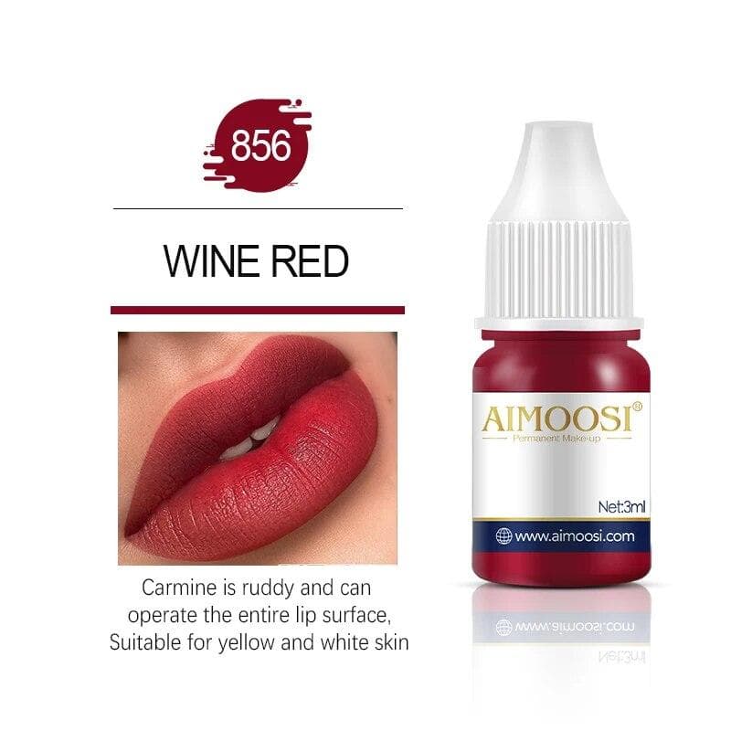 Tattoo Ink Nano Pigment Milkly Colors For Semi Permanent MakeUp Sets Tint Eyebrow Eyeliner Lips Beauty 3ml Microblading Pigments 856 Burgundy