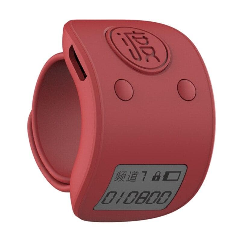Digital Rechargeable 9 Digit Counter Buddha Beads Prayer Clicker LCD Finger Ring Hand Tally Counter red