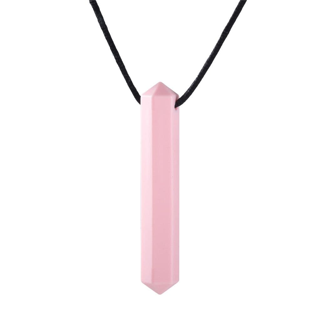 Chewing Pendant Anti Autism ADHD Biting Chewy Necklace Teether Necklace Sensory Chew Teething Toys pink