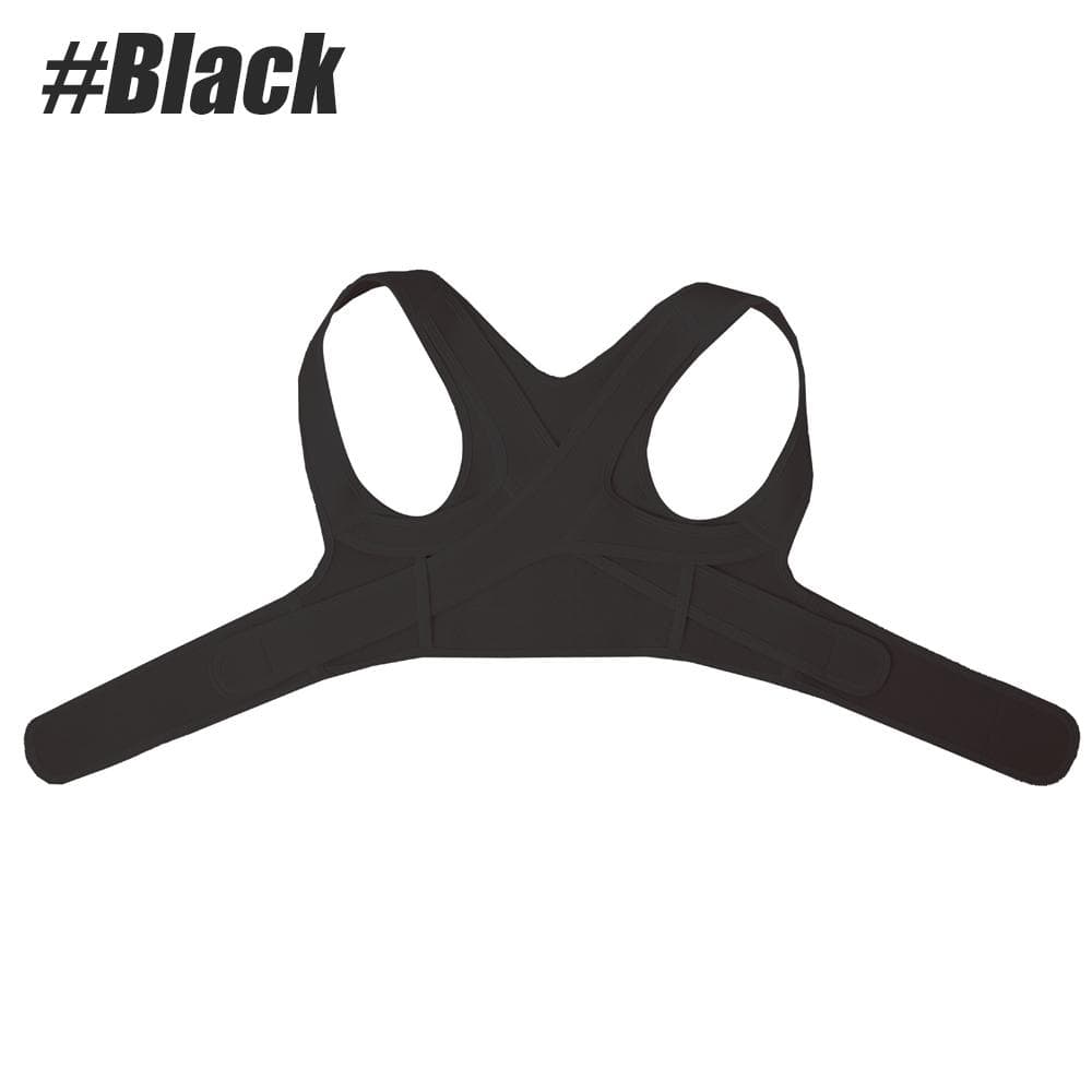 Adjustable Breathable Upper Back Brace Back Support Belt For Neck Shoulder XL black