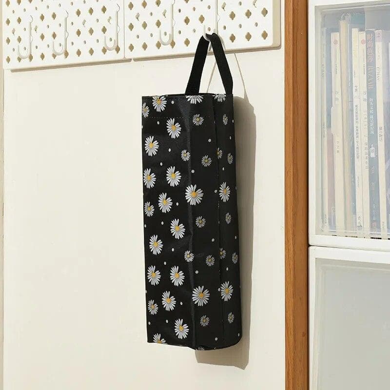 Grocery Bag Holder Wall Mount Plastic Bag Holder Dispenser Hanging Storage Trash Garbage Bag Holder Home Kitchen Organizer black