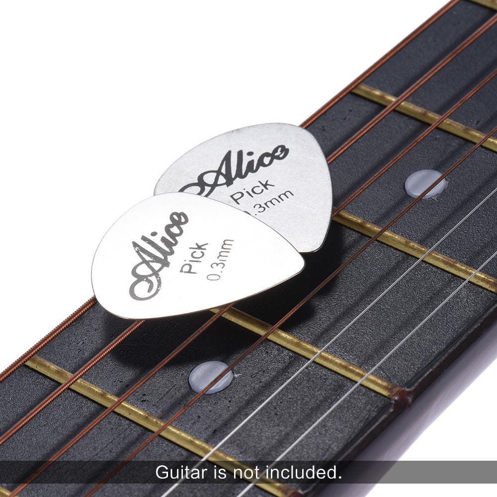 Alice AP-12S 12pcs/pack 0.3mm Stainless Steel Metal Guitar Picks Plectrum