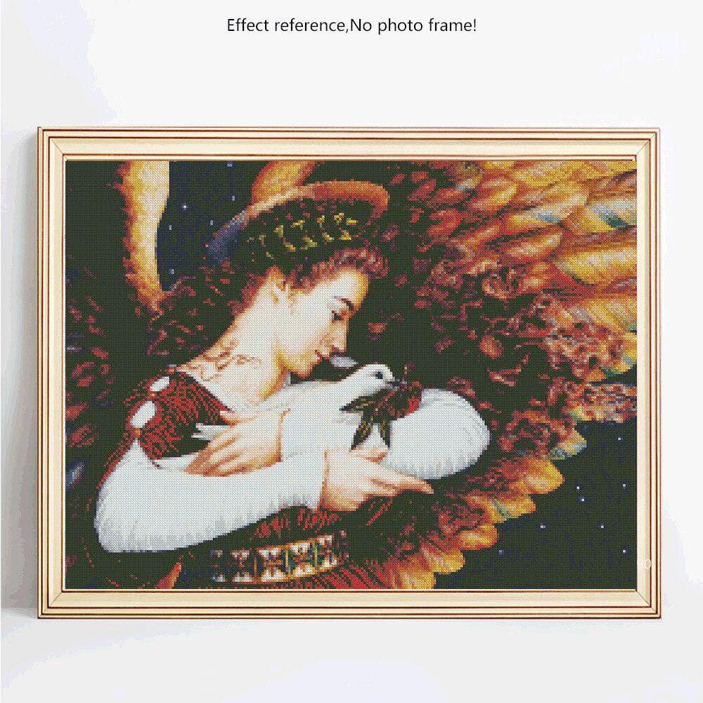 Diamond Mosaic Full Layout Cross Stitch Diamond Painting Lady Picture Of Rhinestones Home Decoration 20X30