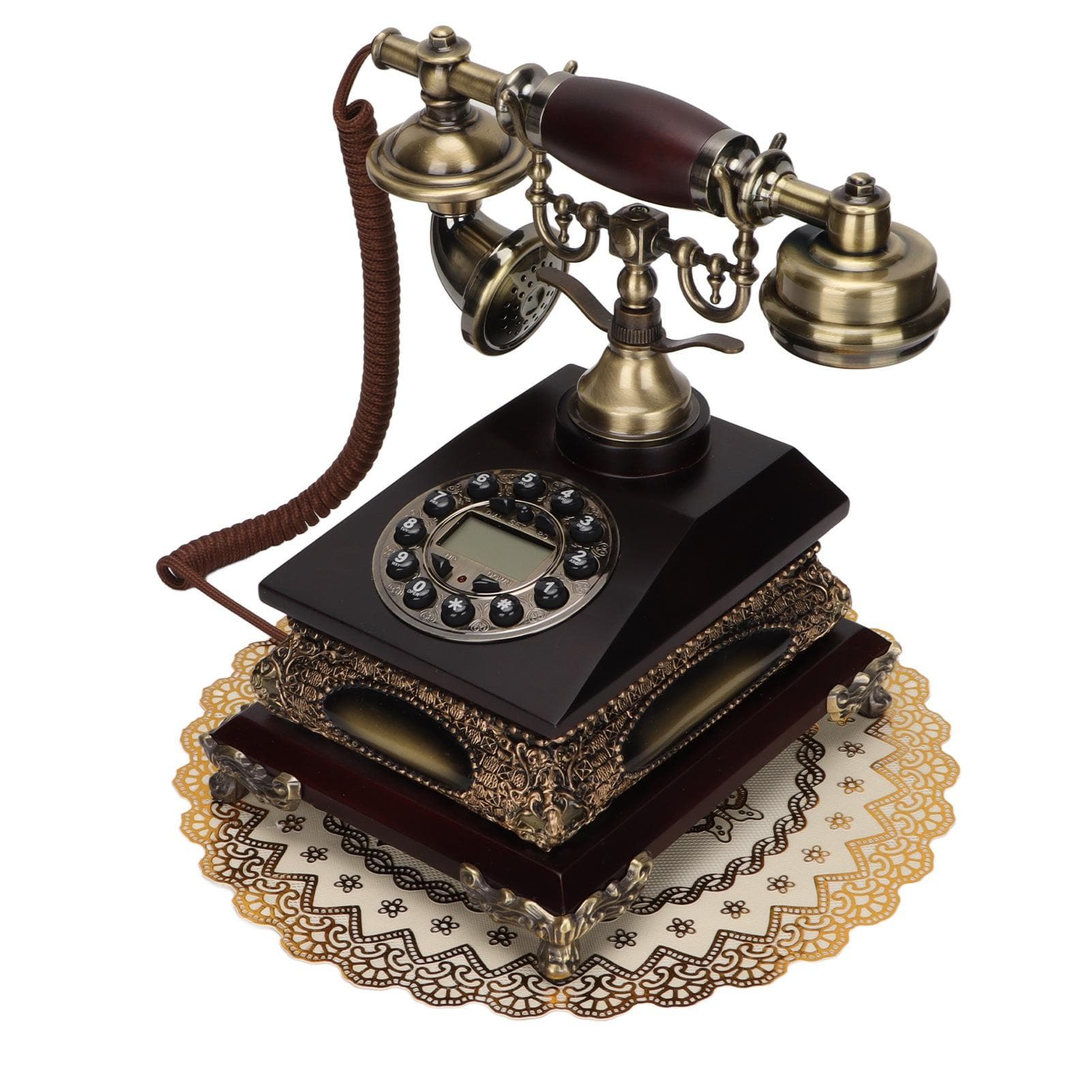 Antique Telephone Resin Decorative Retro Phone for Cafe Bar Office Home Decoration US Plug